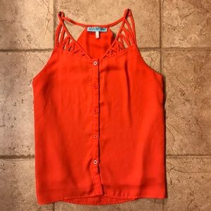 light burnt orange strappy tank - double layered